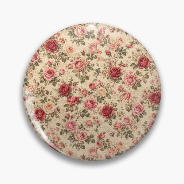 Item preview, Vintage rose floral wallpaper designed and sold by Side Quest Co..