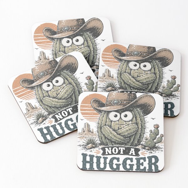 Item preview, Not A Hugger Sarcastic Cowboy Cactus Design designed and sold by LunaPixelStudio.