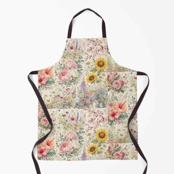 Item preview, Vintage floral garden with pastel blooms designed and sold by Side Quest Co..