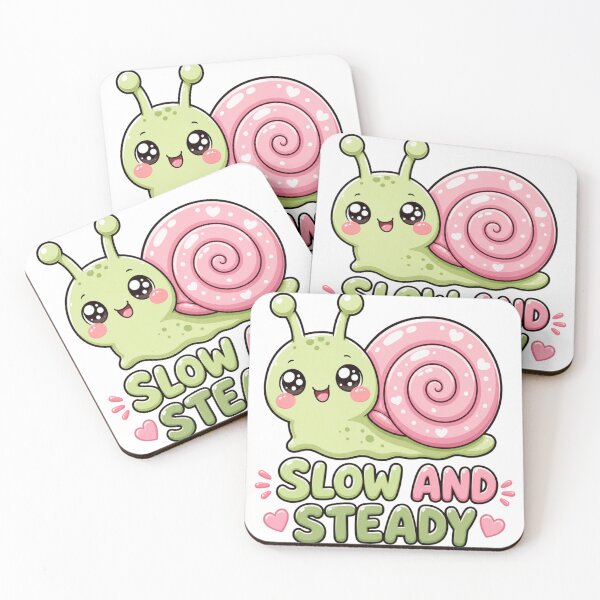 Item preview, Slow and Steady Sweet Kawaii Snail designed and sold by BoosterShop.