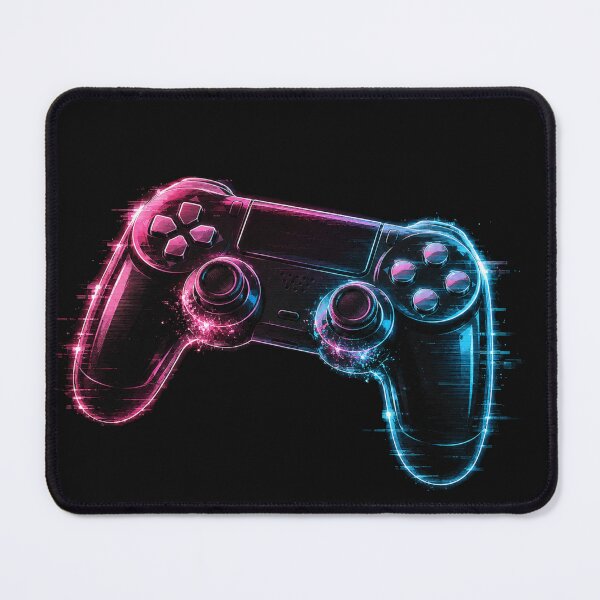 Item preview, Manette Néon Glitch Rose Bleu designed and sold by Loading Crush.