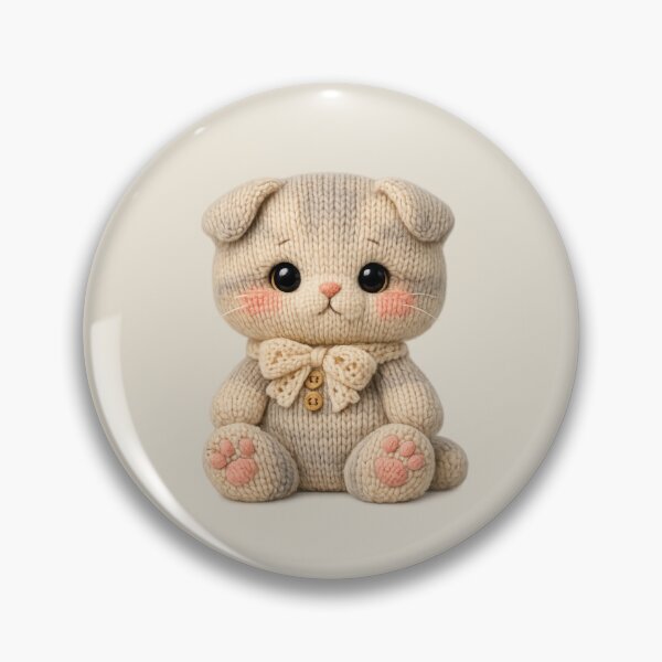 Item preview, Cute Knitted Scottish Fold Plush | Kawaii Handmade Crochet Knit Cottagecore designed and sold by Moons Studio.
