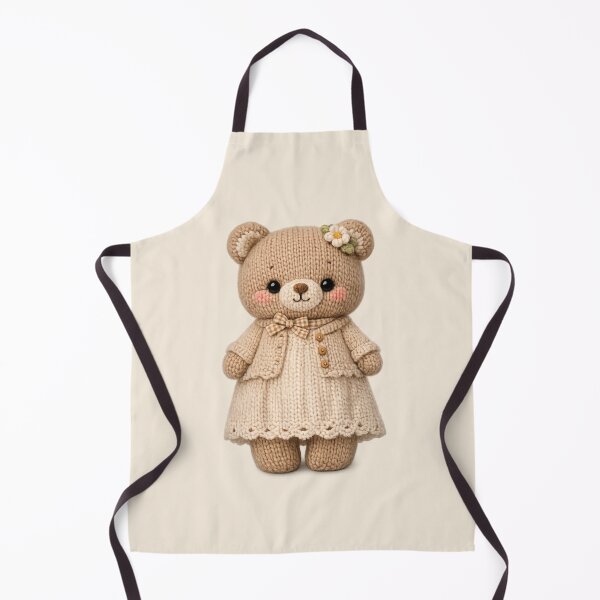 Item preview, Cute Knitted Bear Plush | Kawaii Handmade Crochet Knit Cottagecore designed and sold by Moons Studio.