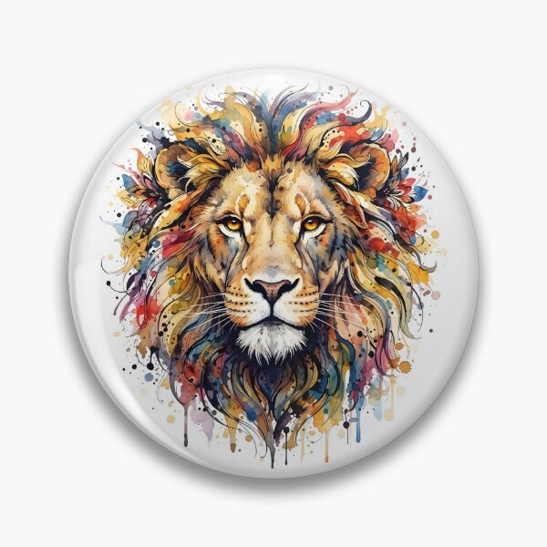 Item preview, Majestic Watercolor Lion Head with Colorful Ink Splash designed and sold by Marcu Ioachim.