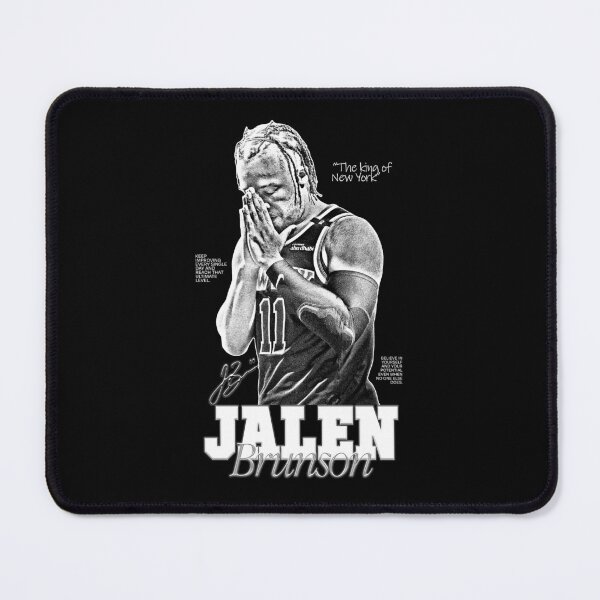 Aperçu de l'œuvre Jalen Brunson, basketball, sports, NBA, noir et blanc créée et vendue par BigBossHideout.