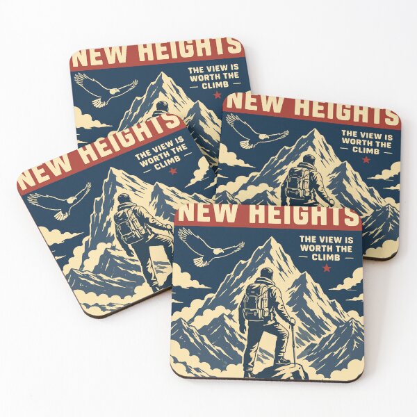 Item preview, Reach New Heights - Mountain Hiker Adventure Inspirational Quote designed and sold by arfindo-indra.