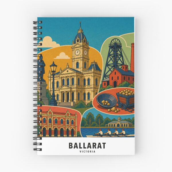 Item preview, Ballarat Goldfields Town Hall Lake Wendouree Collage designed and sold by Print My Town.