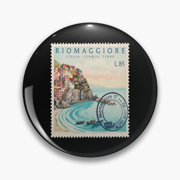 Item preview, Riomaggiore Italy Cinque Terre Cliff Village Stamp Sticker designed and sold by stickercuffs.