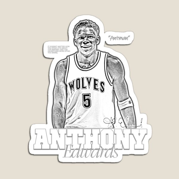Item preview, Anthony Edwards, Basketball, Sports, NBA, Black and White designed and sold by BigBossHideout.