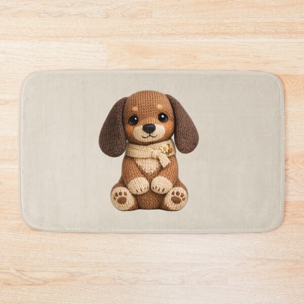 Item preview, Cute Knitted Dachshund Plush | Kawaii Handmade Crochet Knit Cottagecore designed and sold by Moons Studio.