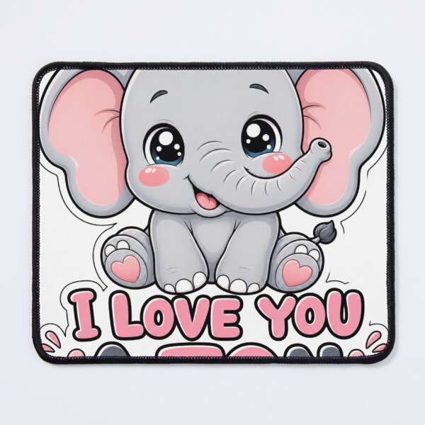 Item preview, I Love You A Ton Cute Kawaii Elephant designed and sold by BoosterShop.