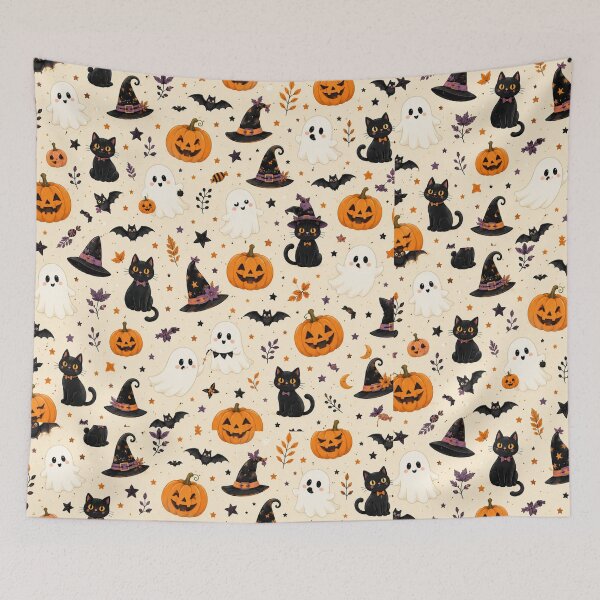 Item preview, Kawaii Halloween pattern with cute creatures designed and sold by Side Quest Co..