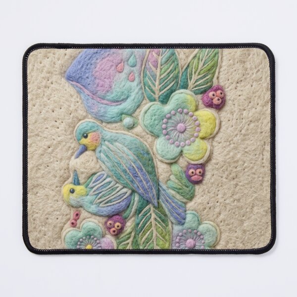 Item preview, Korean Traditional Needle Felt Bird and Floral Ornament Pattern designed and sold by Yiruda-Art.