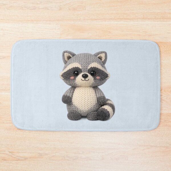 Item preview, Cute Knitted Raccoon Plush | Kawaii Handmade Crochet Knit Cottagecore designed and sold by Moons Studio.