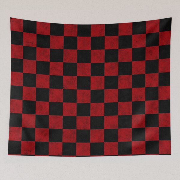 Item preview, Grungy red and black checkerboard pattern designed and sold by Side Quest Co..