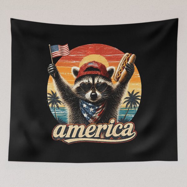 Item preview, America Meme Raccoon Hot Dog designed and sold by Randomera.