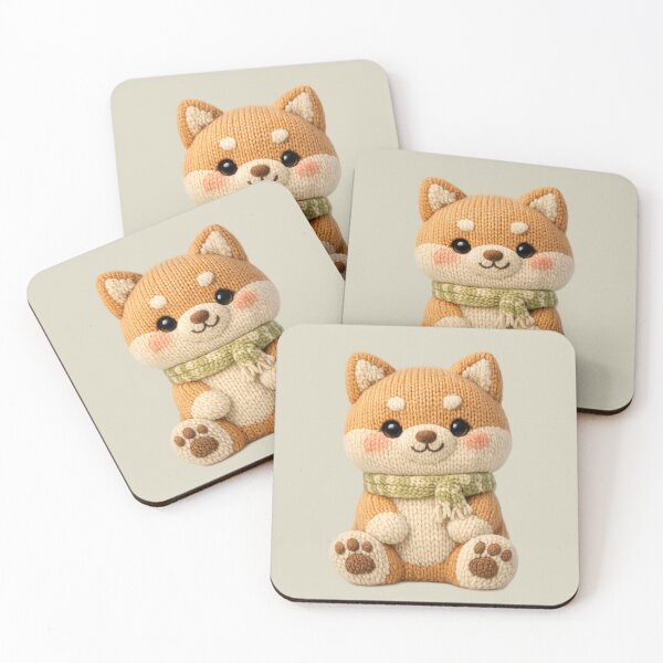 Item preview, Cute Knitted Shiba Inu Plush | Kawaii Handmade Crochet Knit Cottagecore designed and sold by Moons Studio.