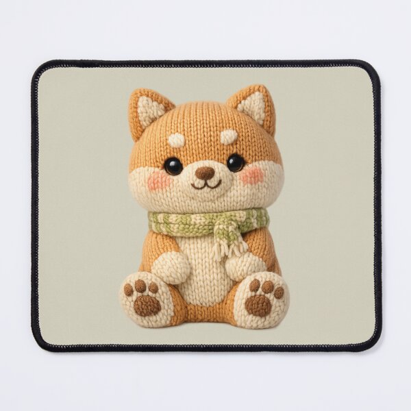 Item preview, Cute Knitted Shiba Inu Plush | Kawaii Handmade Crochet Knit Cottagecore designed and sold by Moons Studio.