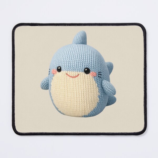 Item preview, Cute Knitted Shark Plush | Kawaii Handmade Crochet Knit Cottagecore designed and sold by Moons Studio.