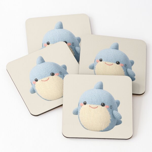 Item preview, Cute Knitted Shark Plush | Kawaii Handmade Crochet Knit Cottagecore designed and sold by Moons Studio.