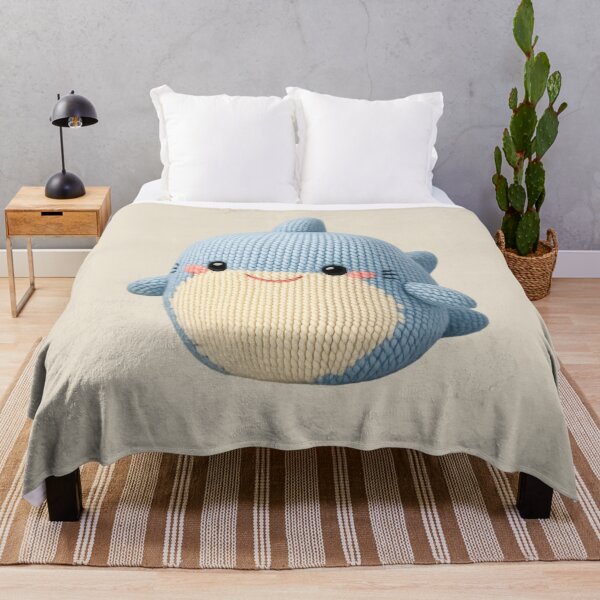 Item preview, Cute Knitted Shark Plush | Kawaii Handmade Crochet Knit Cottagecore designed and sold by Moons Studio.