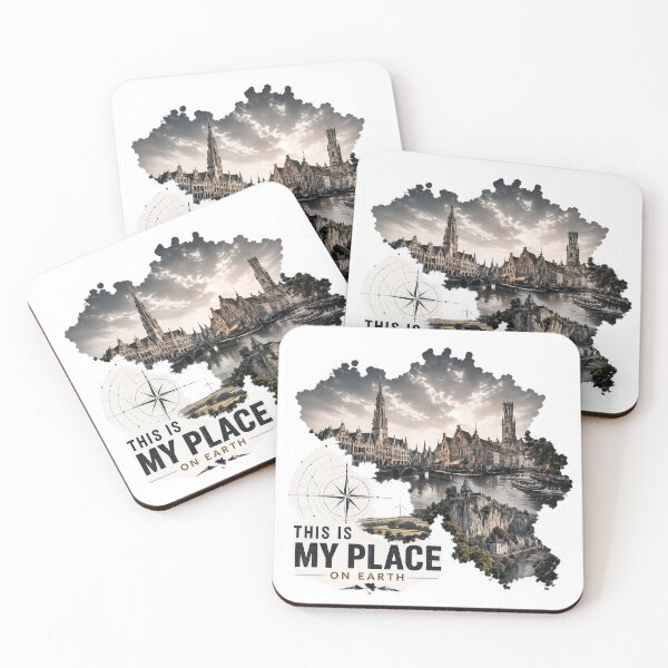 Item preview, Belgium Map Landmarks This Is My Place On Earth designed and sold by JMDG Studio.