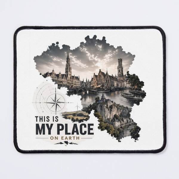 Item preview, Belgium Map Landmarks This Is My Place On Earth designed and sold by JMDG Studio.