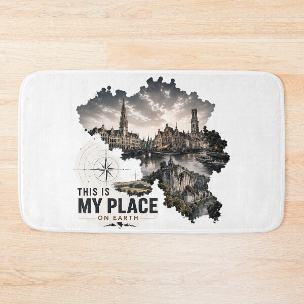 Item preview, Belgium Map Landmarks This Is My Place On Earth designed and sold by JMDG Studio.