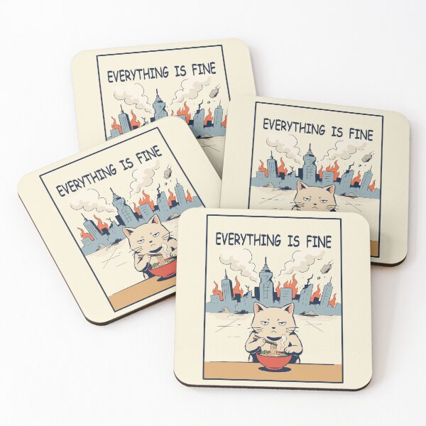 Item preview, Everything Is Fine Ramen Cat designed and sold by SakuraHaven.