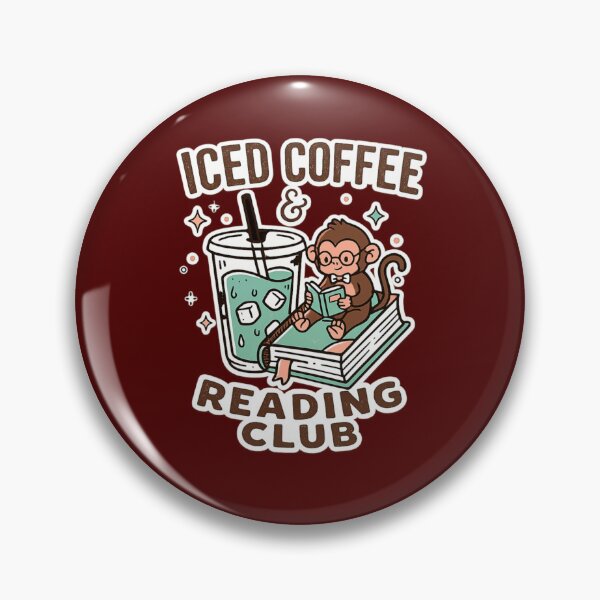 Item preview, Iced Coffee & Reading Club – Cute Bookworm Monkey Sticker designed and sold by Funky Fable studio.