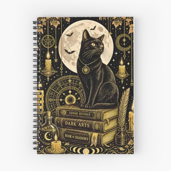 Item preview, Mystical Black Cat Witch's Library & Book of Shadows designed and sold by BumbleBloom7.