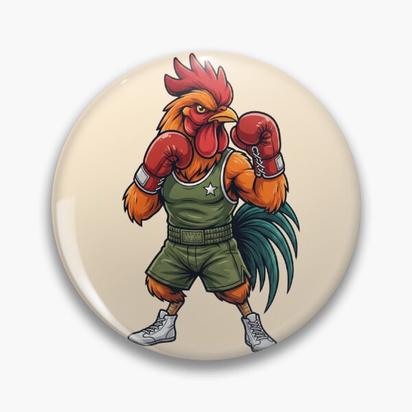Item preview, Badass Boxing Rooster Stance Guard Up Combat Mascot designed and sold by BreezifyDesignStudio.