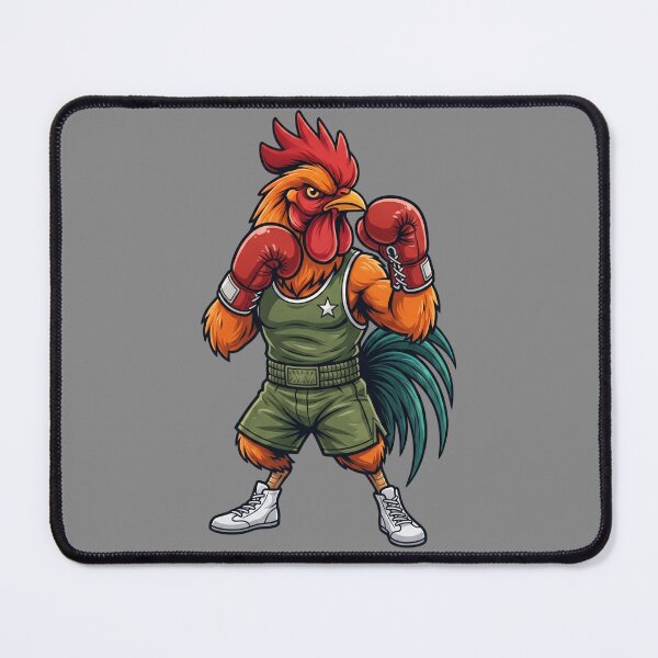 Item preview, Badass Boxing Rooster Stance Guard Up Combat Mascot designed and sold by BreezifyDesignStudio.