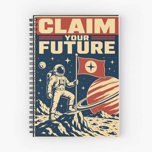 Item preview, Claim Your Future - Retro Astronaut Planting Flag Space Poster designed and sold by arfindo-indra.