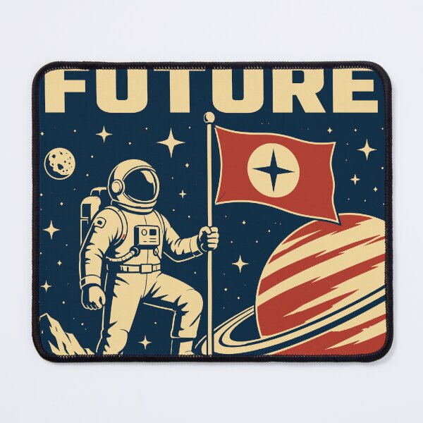 Item preview, Claim Your Future - Retro Astronaut Planting Flag Space Poster designed and sold by arfindo-indra.