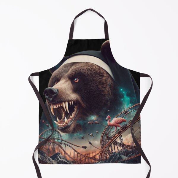 Item preview, Cosmic Grizzly Nun Skull Rollercoaster Surreal Art designed and sold by LujziWorld.