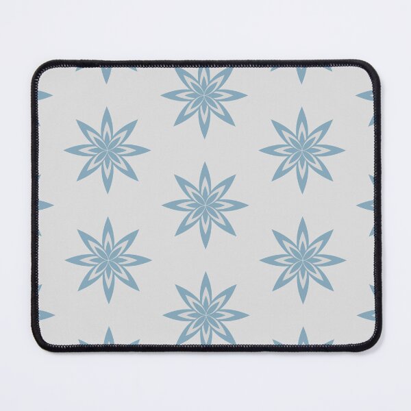 Item preview, Geometric Nordic Starburst – Abstract Ice Blue Crystal Bloom Motif designed and sold by Jyoti Digital Artist.