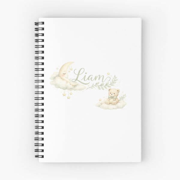 Artikelvorschau, Liam Name Baby Boy Nursery Moon Teddy Bear Design entworfen und verkauft von GalaMine.