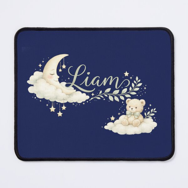 Item preview, Liam Name Baby Boy Nursery Moon Teddy Bear Design designed and sold by GalaMine.