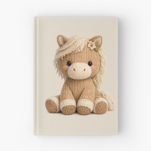 Item preview, Cute Knitted Horse Plush | Kawaii Handmade Crochet Knit Cottagecore designed and sold by Moons Studio.