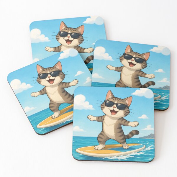 Item preview, Cute Kitten on a Surfboard designed and sold by Mattigiov.