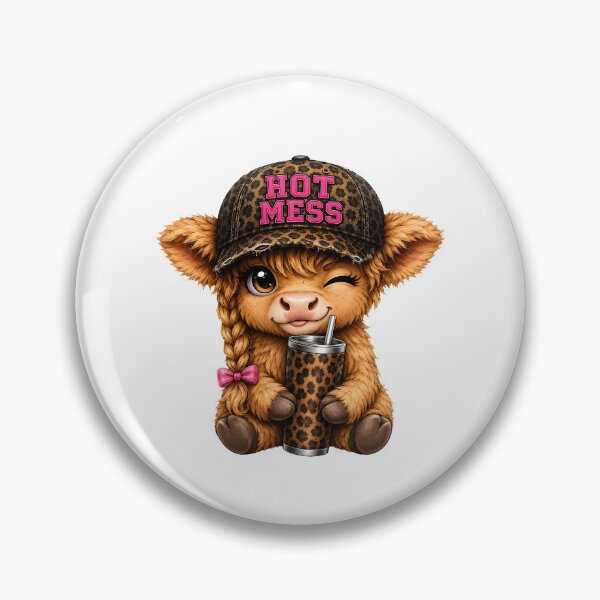 Item preview, Hot Mess Highland Cow designed and sold by Johnny-Store.
