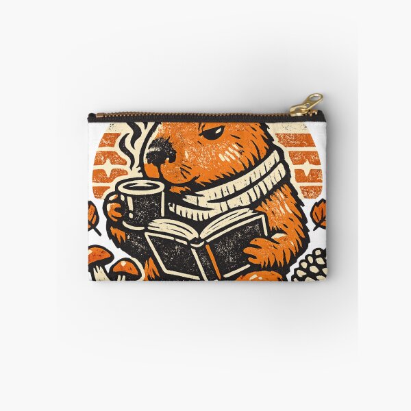 Item preview, Cute Capybara Reading a Book & Drinking Coffee | Cozy Autumn Vintage T-Shirt Design designed and sold by FashionHubLK.