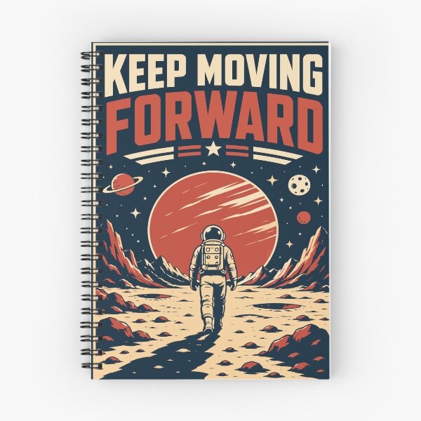 Item preview, Keep Moving Forward - Retro Astronaut Walking on Planet Space Poste designed and sold by arfindo-indra.