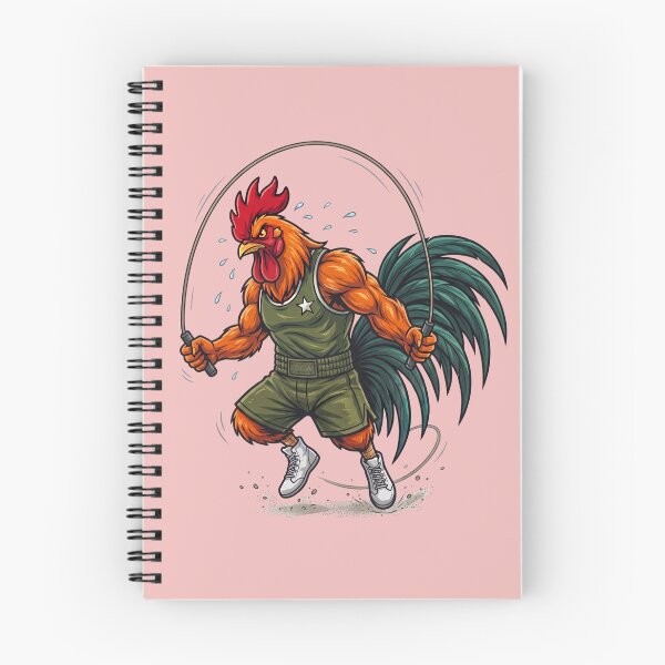 Item preview, Badass Boxing Rooster Jumping Rope Cardio Training Mascot designed and sold by BreezifyDesignStudio.