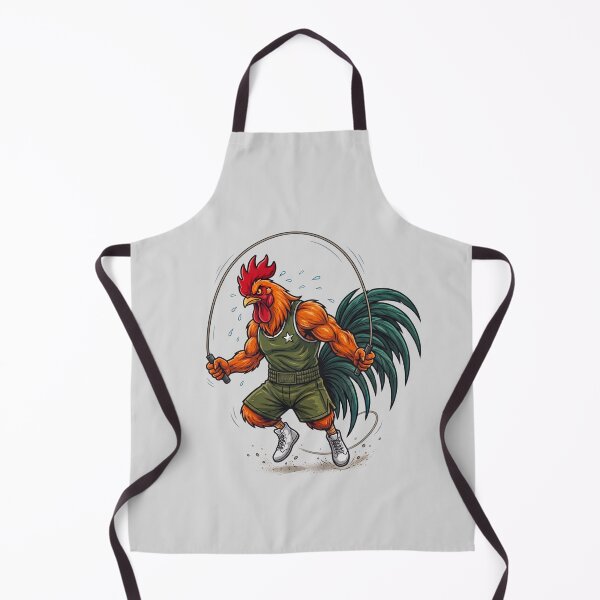 Item preview, Badass Boxing Rooster Jumping Rope Cardio Training Mascot designed and sold by BreezifyDesignStudio.