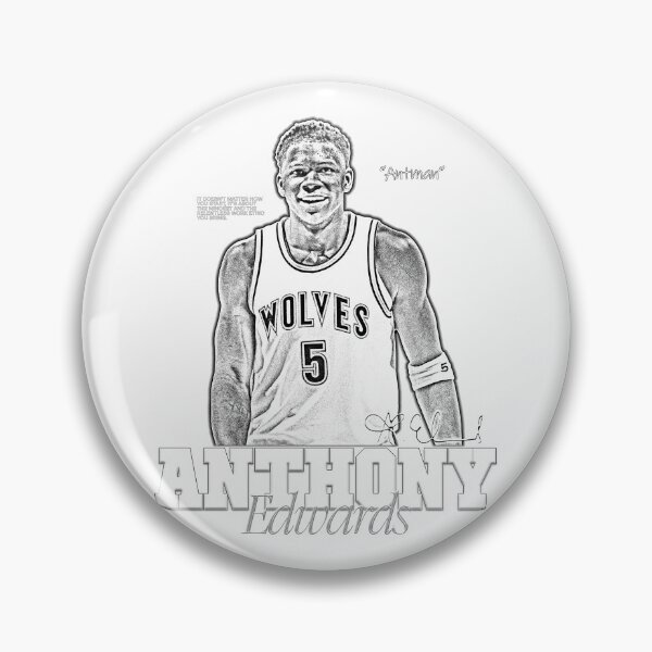 Item preview, Anthony Edwards, Basketball, Sports, NBA, Black and White designed and sold by BigBossHideout.