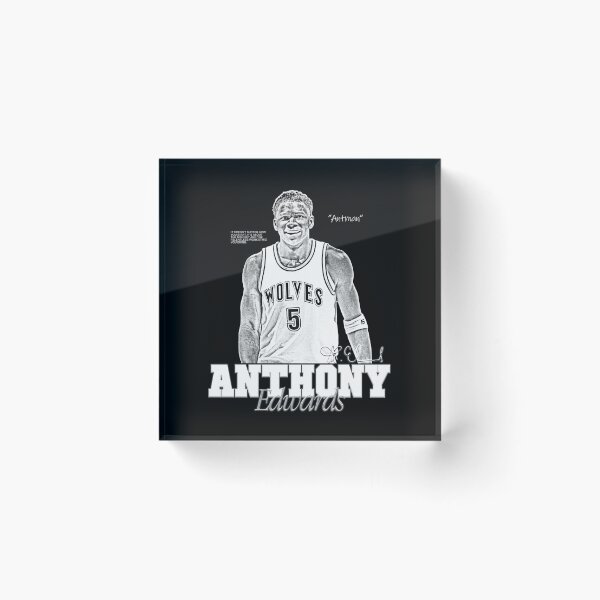 Item preview, Anthony Edwards, Basketball, Sports, NBA, Black and White designed and sold by BigBossHideout.