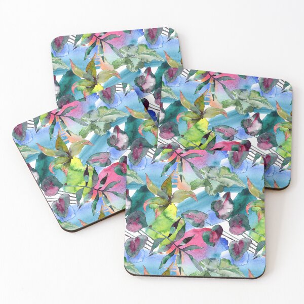 Item preview, Colorful Watercolor Leaves Pattern designed and sold by behappyandrelax.