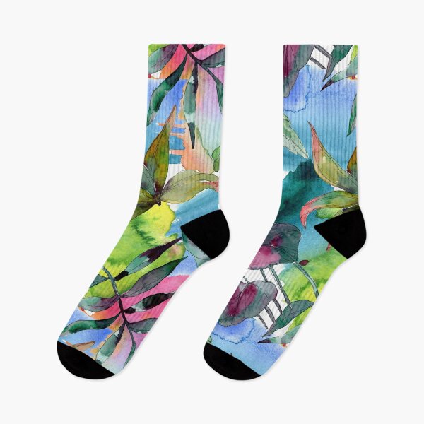Item preview, Colorful Watercolor Leaves Pattern designed and sold by behappyandrelax.